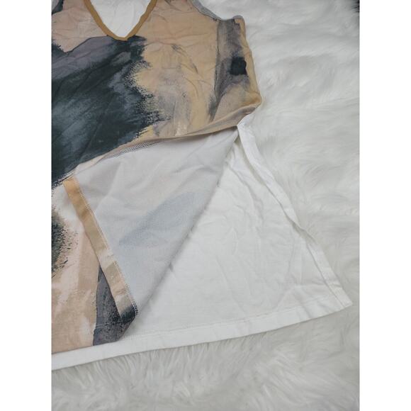 Zara Flowy Tank Small V-Neck Watercolor Print - Picture 8 of 9